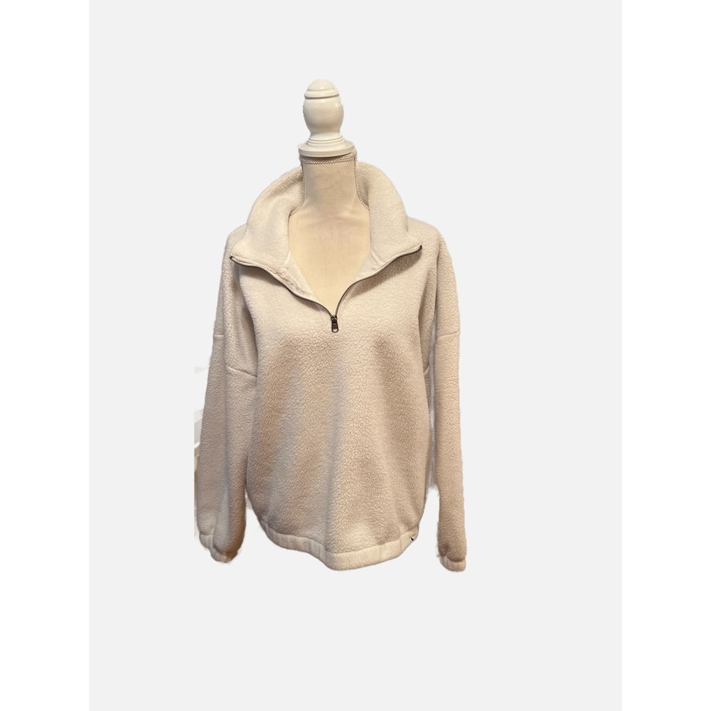 Abercrombie & Fitch white fleece jacket - Picture 2 of 5